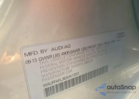 2014 Audi A4 Premium Plus из США, поврежденный, VIN WAUFFAFL3EA041253